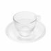 Conjunto 4 Xícaras de Cristal para Café com Pires Pearl 80ml Wolff