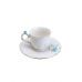 Conjunto 6 Xícaras Café Porcelana Flower Round Plate Colorido 100ML Wolff