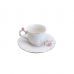 Conjunto 6 Xícaras Café Porcelana Flower Round Plate Colorido 100ML Wolff