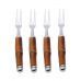 Conjunto 4 Garfos de Aço Inox Cabo de Bamboo Escuro