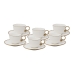 Conjunto de 6 X&iacute;caras de Ch&aacute; de Porcelana com Pires EGG Branco 200ml
