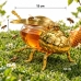MELEIRA ABELHA VIDRO E METAL DOURADO C/COLHER