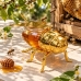 MELEIRA ABELHA VIDRO E METAL DOURADO C/COLHER
